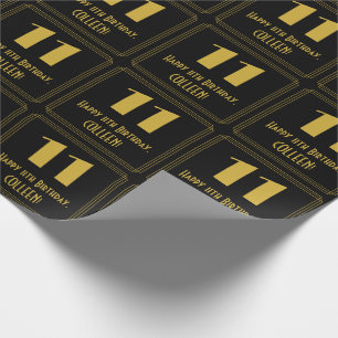 Papel De Presente 11 Aniversário ~ Art Deco Inspirou "11", Nome