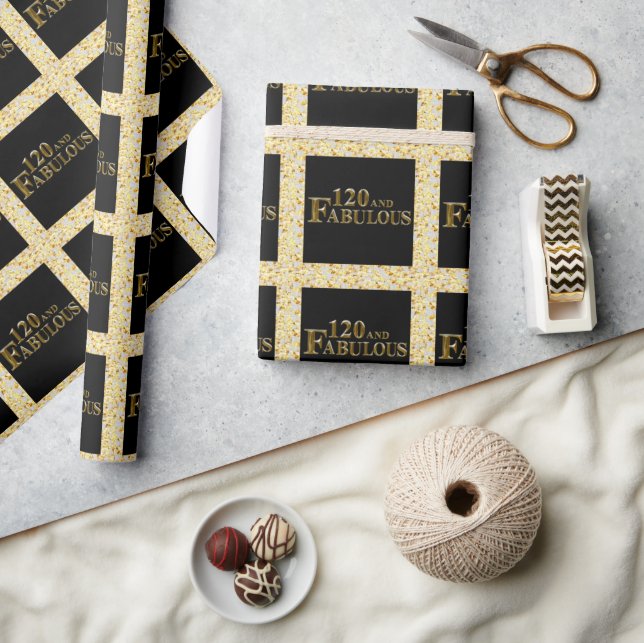 Papel De Presente 120 Aniversário (Artesanato)