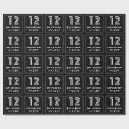 Papel De Presente 12 Aniversário: Art Deco Inspirou "12" com Nome