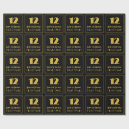 Papel De Presente 12 Birthday - Art Deco Inspirou "12" & Nome