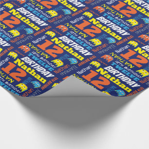 Papel De Presente 12 de aniversário brilhante de alienígena de jog
