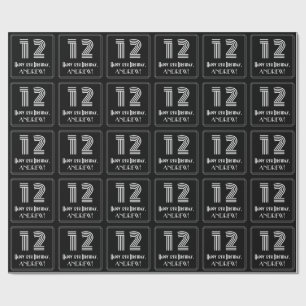 Papel De Presente 12o Aniversário: Olhar inspirado art deco "12" co