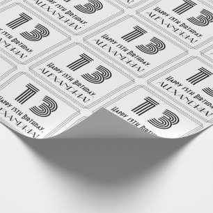 Papel De Presente 13 Aniversário: Art Deco Estilo Inspirado "13" + N