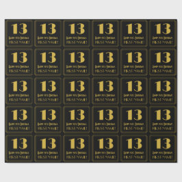 Papel De Presente 13 Aniversário ~ Arte Deco Inspirou "13", Nome