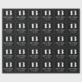 Papel De Presente 13 Birthday - Art Deco Inspirou "13", Nome