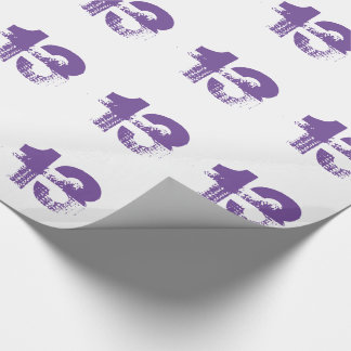 Papel De Presente 13o aniversário para qualquer um, roxo no branco