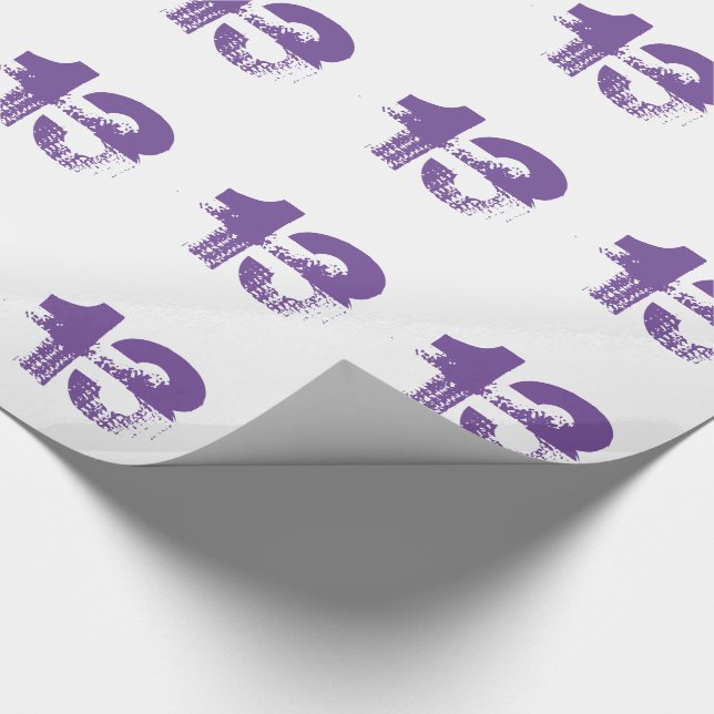 Papel De Presente 13o aniversário para qualquer um, roxo no branco (Ponta)