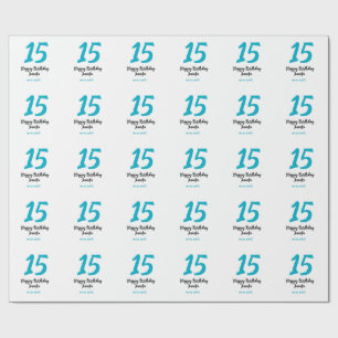 Papel De Presente 15 aniversário quiencenera adicionar data ano temp