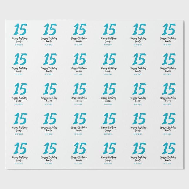 Papel De Presente 15 aniversário quiencenera adicionar data ano temp (Aberto)