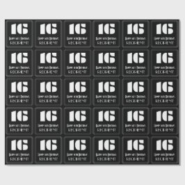 Papel De Presente 16.º aniversário: Art Deco Inspirou o Olho "16" & 