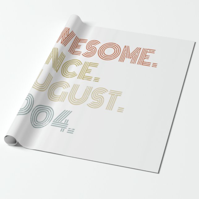 Papel De Presente 17º Aniversário Impressionante Desde Agosto De 200 (Desenrolado)