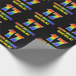 Papel De Presente 17.º aniversário: Negrito, Divertido, Simples, Arc