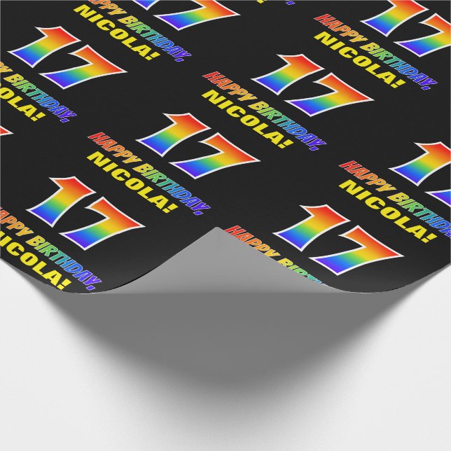 Papel De Presente 17.º aniversário: Negrito, Divertido, Simples, Arc (Ponta)