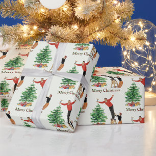 Papel De Presente 1950 Casal Vintage Feliz Natal
