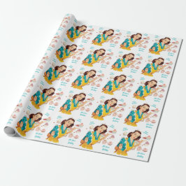 Papel De Presente 1950 Dia de Assar Aniversário Mulher Feliz Anivers