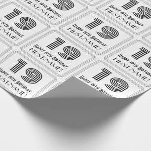 Papel De Presente 19.º Aniversário: Art Deco Estilo Inspirado "19" +