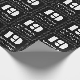 Papel De Presente 19.º aniversário: Art Deco Inspirou "19" & Nome