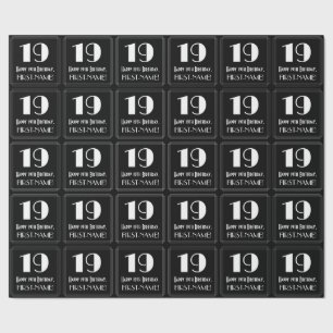 Papel De Presente 19.º aniversário - Art Deco Inspirou o Olho "19"