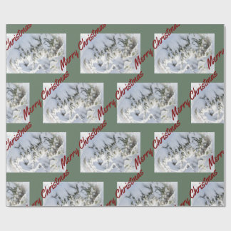 Papel De Presente 2025 Christmas Wrapping Paper: Snow on Evergreen