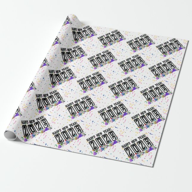 Papel De Presente 2027 Odômetro Feliz Ano Novo (Desenrolado)