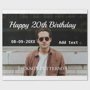 Papel De Presente 20 de feliz simples data add name mod