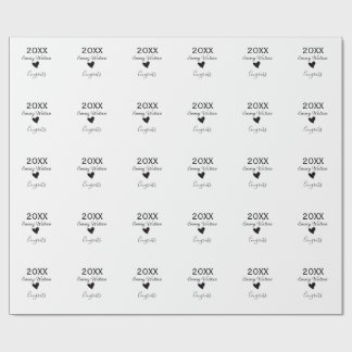 Papel De Presente 20XX bold letter congrats graduation name heart si