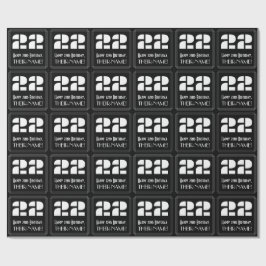 Papel De Presente 22º Aniversário: Art Deco Inspirou o Olho "22" & N