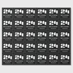 Papel De Presente 24.º aniversário: Art Deco Inspirou "24" & Nome