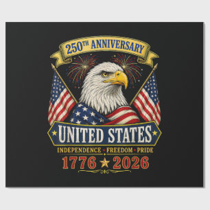 Papel De Presente 250 Aniversário EUA 4 de Julho Patriótico
