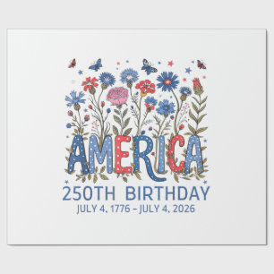 Papel De Presente 250 Anos de Aniversário da América EUA 250º Aniver