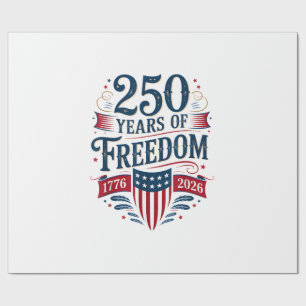 Papel De Presente 250 Anos de Liberdade 1776 2026 4 de Julho 250º An