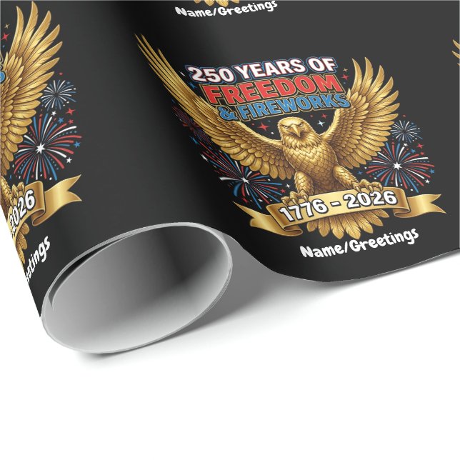 Papel De Presente 250 Years of Freedom & Fireworks  (Ponta do rolo)