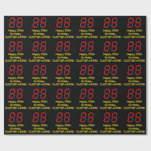 Papel De Presente 25o Aniversário: Estilo vermelho "25" do pulso de