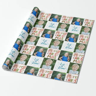 Papel De Presente 2 Foto personalizada Deixe nevar Feliz Natal