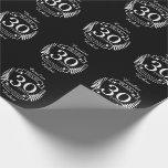 Papel De Presente 30 anos de aniversário de casamento em Pearl 30<br><div class="desc">Uma design para celebrar 30 anos de casamento. Este design tem um design de riso branco colorido sobre um fundo preto. Pearl é o presente tradicional para esta ocasião. No texto lê-se 30 anos de aniversário de pérola. Uma design romântica para comemorar seu 30 ano de casamento. Se você quiser...</div>