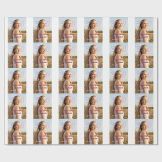 Papel De Presente 30th birthday add name date year PURPLE PINK BOLD