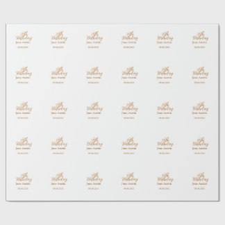 Papel De Presente 30th birthday copper brown simple stylish name dat