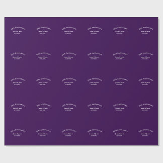 Papel De Presente 30th wedding anniversary name date purple simple