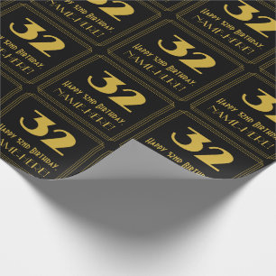 Papel De Presente 32º Aniversário - Art Deco Inspirou o Aspecto "3