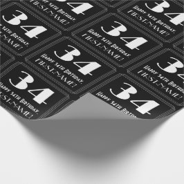 Papel De Presente 34.º aniversário - Art Deco Inspirou "34", Nome