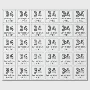 Papel De Presente 34.o aniversário: Art Deco Inspirated Style "34" +