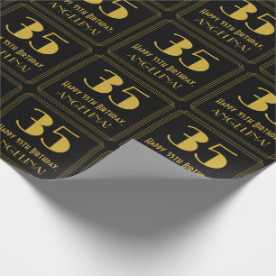 Papel De Presente 35. º aniversário ~ Art Deco Inspirou "35", Nome