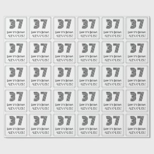 Papel De Presente 37.o aniversário: Art Deco Inspirated Style "37" +