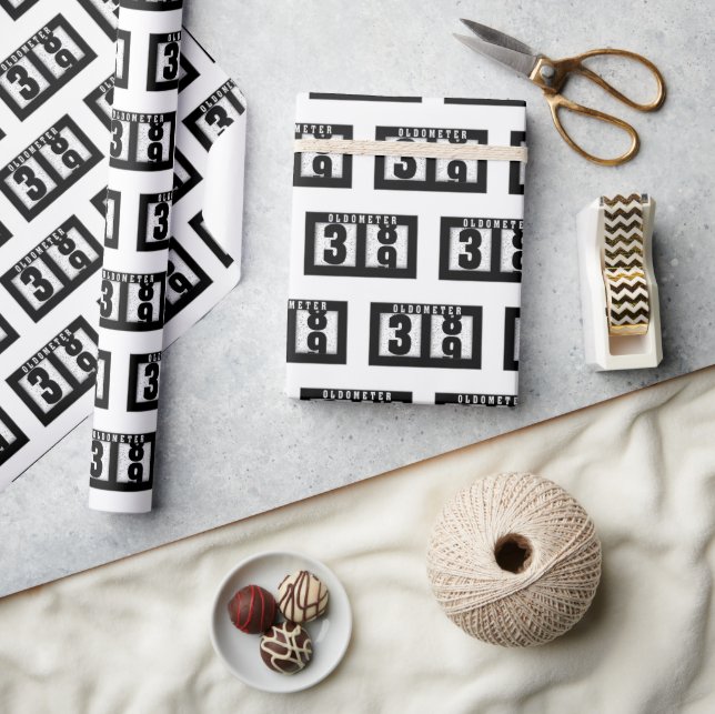 Papel De Presente 39º Aniversário Odometer (Artesanato)