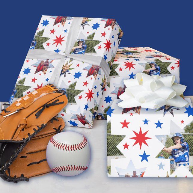 Papel De Presente 3 Foto Aniversário Todas as Estrelas Padrão (Criador carregado)