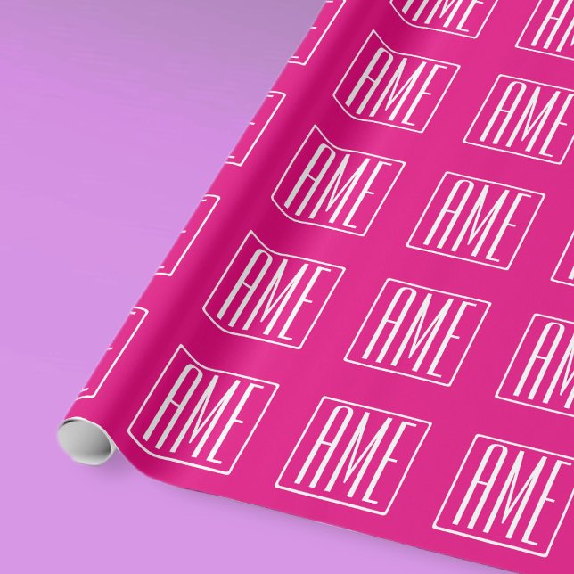 Papel De Presente 3 Iniciais Monograma | Branco A Quente (Criador carregado)