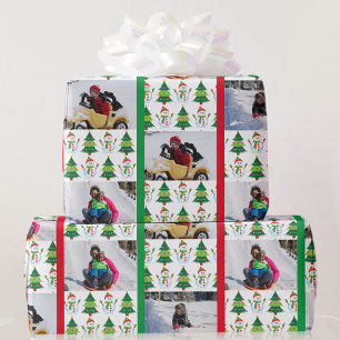 Papel De Presente 3 Modelo de Foto Molho de Neve Crianças Divertida