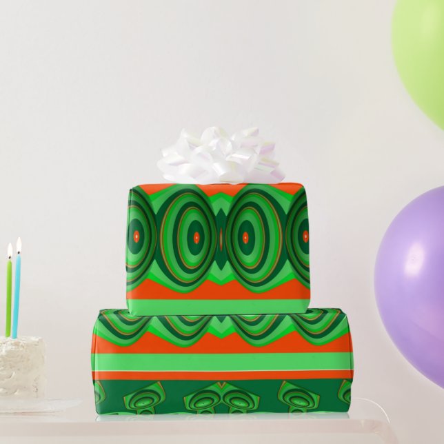 Papel De Presente ~ 3D Fracasso Verde Vermelho ~ Natal (Presentes para festas)