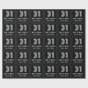 Papel De Presente 3ø Aniversário: Olhar inspirado art deco "31" co