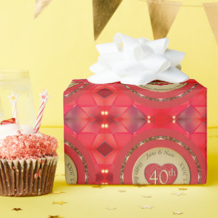 Papel De Presente 40º Aniversário do Casamento Ruby
